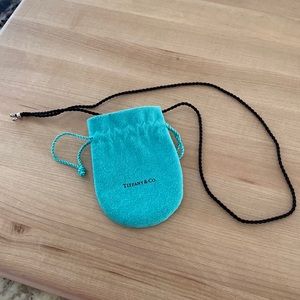 Tiffany adjustable black silk cord necklace with silver ends